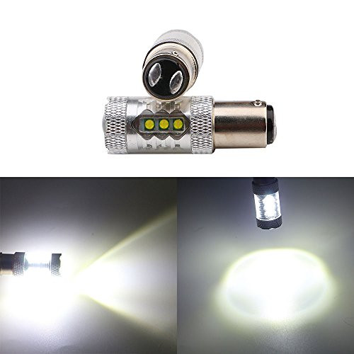 Grandview S25 1157 BAY15D Cree Chipsets 80W LED Bulbs 1920 Lumens Super Bright White Car Lights Bulb Backup Signal Blinker Stop Brake Tail Light Bulbs 12V (Pack of 2)
