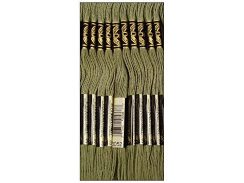 Bulk Buy: DMC Thread Six Strand Embroidery Cotton 8.7 Yards Medium Green Grey 117-3052 (12-Pack)