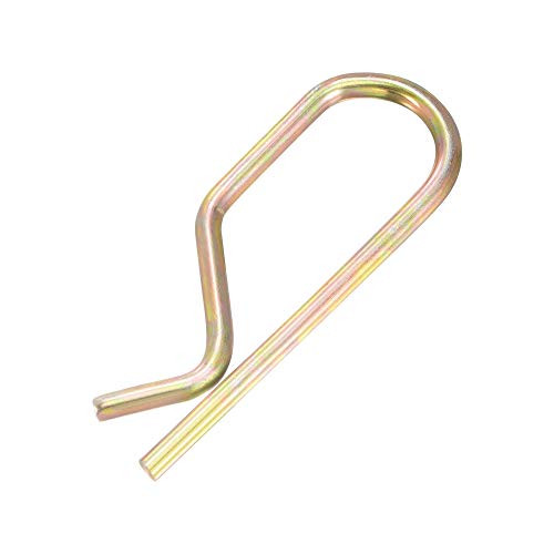 uxcell R-Clip Pins - 3mm Wire65mm Length R Shaped Spring Cotter Pin Color Zinc Plating Trailer Tractor Mower Fastener Hardware
