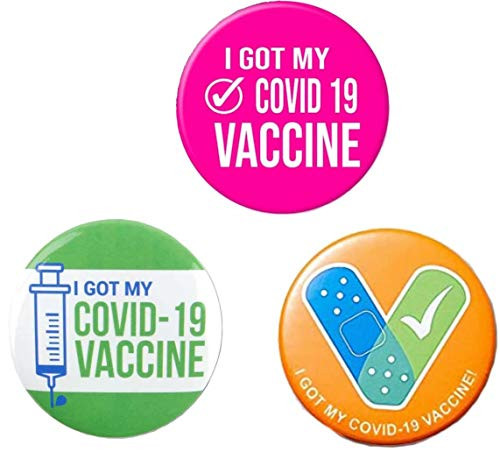 3Pcs Vaccine Button Pins I Got My Covid-19 Vaccine Vaccinated Against Covid 19 Recipient Notification CDC Encouraged Public Health and Clinical Pinback Button Badges Vaccinated for Virus Pin-043 3Pcs Vaccine Button Pins I Got My Covid-19 Vaccine Vaccinated Against Covid 19 Recipient Notification CDC Encouraged Public Health and Clinical Pinback Button Badges Vaccinated for Virus Pin-043
