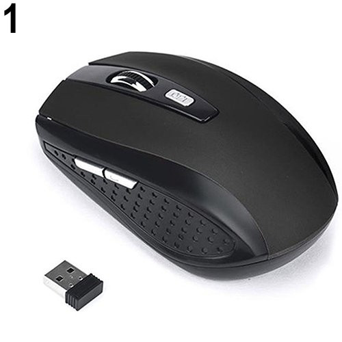guohanfsh Wireless Gaming Mouse 1200dpi 2.4GHz Ergonomic USB Receiver Mice for Notebook PC Laptop Computer - Black Black -7500-