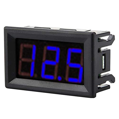 Digital Voltmeter 0.56" 3 Wire Digital LED Voltmeter Voltage Meter Panel with Reverse Protection DC 0-100V Red Blue Green Yellow 4.8×2.9×1.9 CM-Blue-