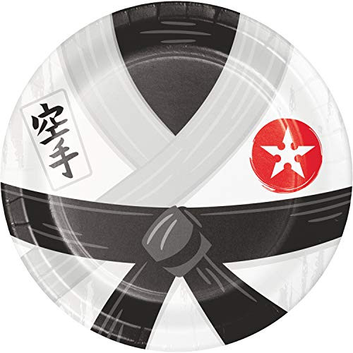 Karate Party Paper Plates 8 ct Multi-color 9"