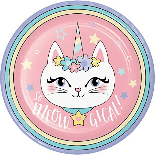Sassy Caticorn Paper Plates 8 ct