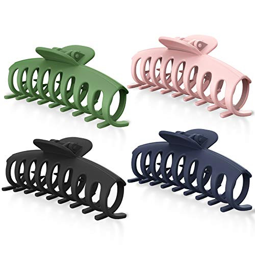 Hair Claw Clips for Women Kuaima 4.3 Inch Big Hair Clips Nonslip Matte Hair Jaw Clip Strong Hold for Thick or Thin Hair Girls Hair Styling Accessories--4Pcs- Hair Claw Clips for Women Kuaima 4.3 Inch Big Hair Clips Nonslip Matte Hair Jaw Clip Strong Hold for Thick or Thin Hair Girls Hair Styling Accessories--4Pcs-