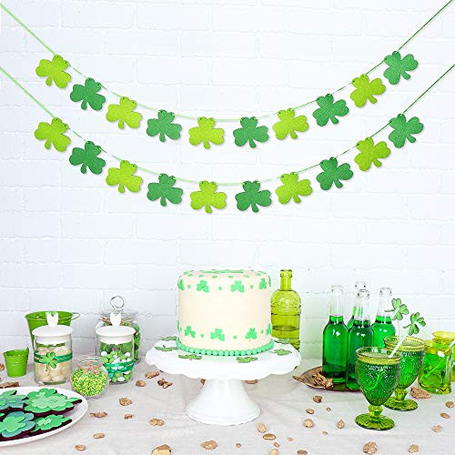 St. Patrick's Day Banner Decorations Felt Shamrock Clover Garland Banner St. Patrick's Day Garland Decorations Irish Day Party Supplies