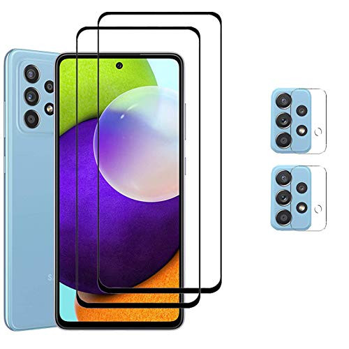 Screen Protector Tempered Glass for Samsung Galaxy A52 5G Camera Lens Protector Compatible A52 5G Tempered Glass Screen Protection for Samsung Galaxy A52 Phone Screen Protector -2 Screen Protector plus2 Camera Protector--Not Fit A51 4G-5G-- Screen Protector Tempered Glass for Samsung Galaxy A52 5G Camera Lens Protector Compatible A52 5G Tempered Glass Screen Protection for Samsung Galaxy A52 Phone Screen Protector -2 Screen Protector plus2 Camera Protector--Not Fit A51 4G-5G--