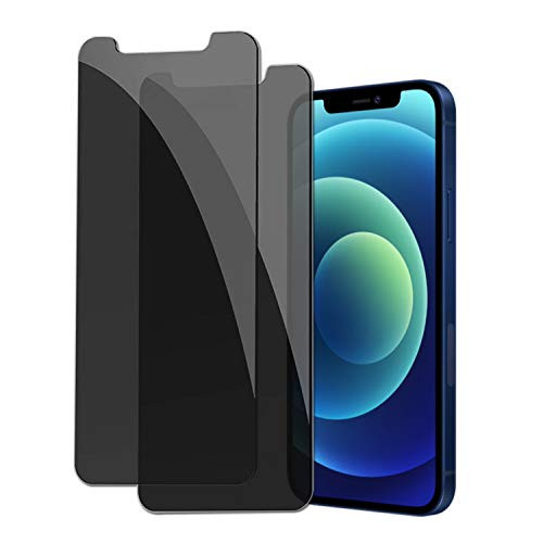 HXL Privacy Screen Protector for iPhone 12 and iPhone 12 Pro -6.1 inch- Anti-Spy Tempered Glass Film2-Pack