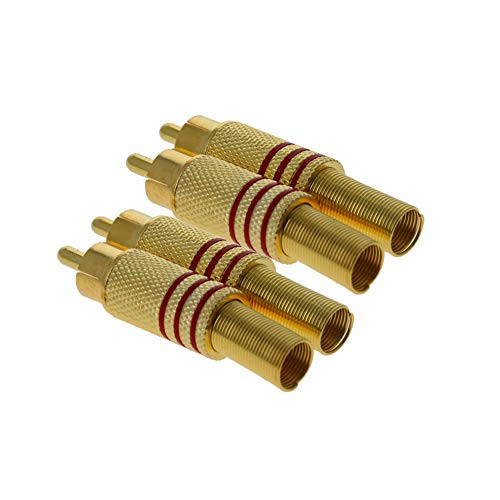 Othmro 4-Pack Gold Tone RCA Phono Chassis Panel Mount Female Connector