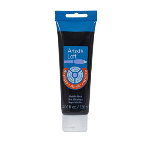 Metallic Acrylic Paint by Artist's Loft 4oz. -Metallic Black-