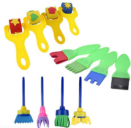 12Pcs Kids Art Painting Tools Drawing Sponge Brush Set Fun Kits Early Learning Washable Finger Paints Craft Brushes for Toddlers 12Pcs Kids Art Painting Tools Drawing Sponge Brush Set Fun Kits Early Learning Washable Finger Paints Craft Brushes for Toddlers