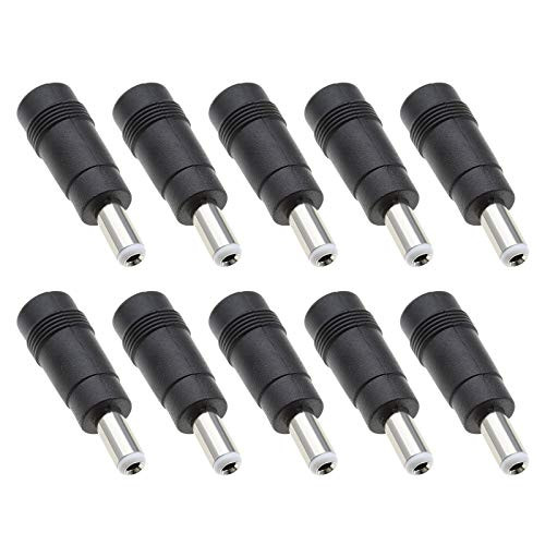 10Pcs 5.5mmx2.1mm Female Socket to 5.5mmx2.5mm Male Plug Jack DC Power Adapter Converter Connectors for CCTV Camera Applications