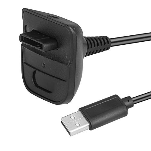 Wireless Controller USB Charging Cable Charger Compatible with Microsoft Xbox360 - Xbox 360 Slim Wireless Game Controllers Charge and Play Kit Black