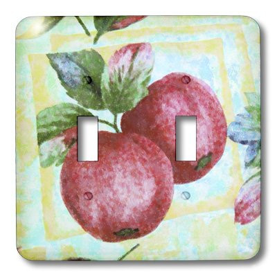 3dRose lsp_45034_2 Red Apples Double Toggle Switch