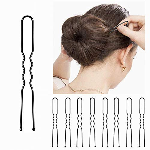 U Shaped Hair Pins Metal Bobby Pins Hair Clips for Women Girls Kids and Hairdressing Salon for Hair Decoration -100 Count-black? -Black- U Shaped Hair Pins Metal Bobby Pins Hair Clips for Women Girls Kids and Hairdressing Salon for Hair Decoration -100 Count-black? -Black-