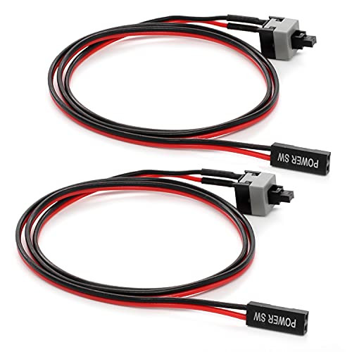 ATX PC Motherboard Power Switch Cord 2 Pin SW Desktop Computer On Off Restart Button Power Cable 20 Inches