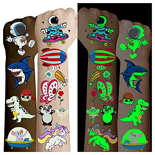 Cerlaza 220 styles Luminous Temporary Tattoos for Kids Gifts Fake Tattoos Party Favors Supplies for Boys Girls Unicorn Dinosaurs Pirate Space Mermaid Stickers Makeup for Toddler Tatoo-20 Sheets Cerlaza 220 styles Luminous Temporary Tattoos for Kids Gifts Fake Tattoos Party Favors Supplies for Boys Girls Unicorn Dinosaurs Pirate Space Mermaid Stickers Makeup for Toddler Tatoo-20 Sheets