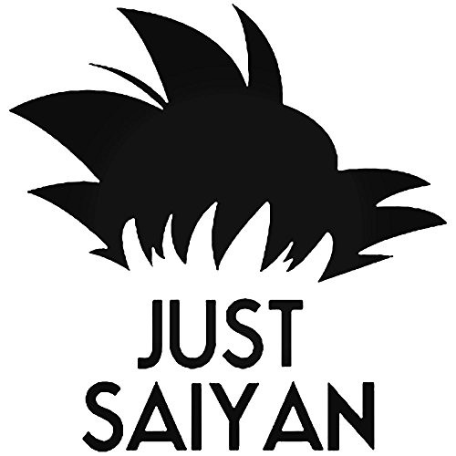 Just Saiyan - Goku - Vinyl 5.5" Tall -Color- Black- Decal Laptop Tablet Skateboard car Windows Sticker