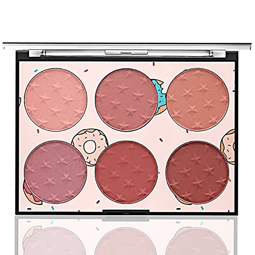 Blush Contour Palette Matte and Shimmer Highlight Kit Makeup Contouring Peach Blush Setting Powder Face Color Finish Non Liquid Blush 6 Shades Blush Contour Palette Matte and Shimmer Highlight Kit Makeup Contouring Peach Blush Setting Powder Face Color Finish Non Liquid Blush 6 Shades