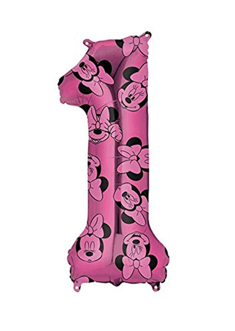 Anagram #1 1st First 26" Mid Size Minnie Mouse Forever Birthday Party Mylar Balloon