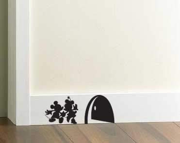 Mickey Mouse and Minnie Mouse Hole Size - 8" x 3.4" Colour - Black Die Cut Vinyl Decal Sticker for Bumper  and  Car Window Laptops MacBook Trucks Wall and More