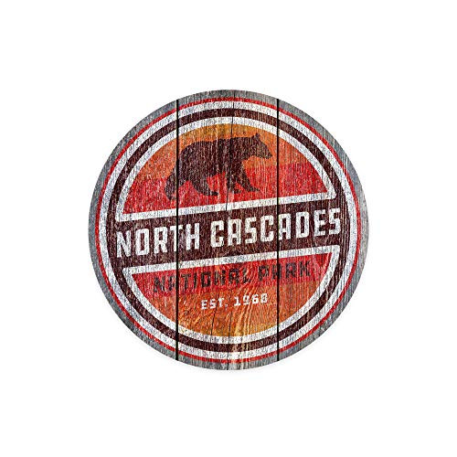 Lantern Press North Cascades National Park Washington Bear Contour Rustic 83106 -Vinyl Die-Cut Sticker Indoor-Outdoor Large-