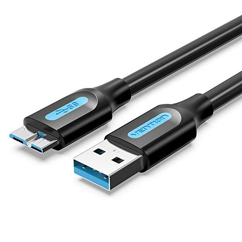 VENTION Micro USB 3.0 Cable 1M-3ft USB 3.0 A Male to Micro B Charge Cable Double Shielding External Hard Drive Cord Compatible with Samsung Galaxy S5 Note 3 WD Camera Hard Drive and More -3-