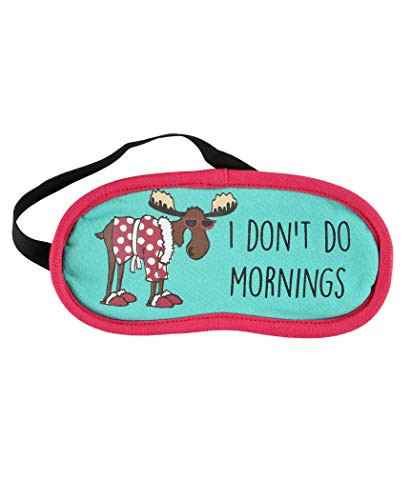 LazyOne Women's Cotton Face Mask for Sleep Washable Sleeping Mask for Adults Robe Sunglasses -I Dont Do Mornings Moose-