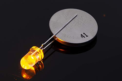 ACROBOTIC 10-Pack 5mm LED - Through-Hole PTH Clear 5mm Super Bright Amber -14680mcd 591nm-
