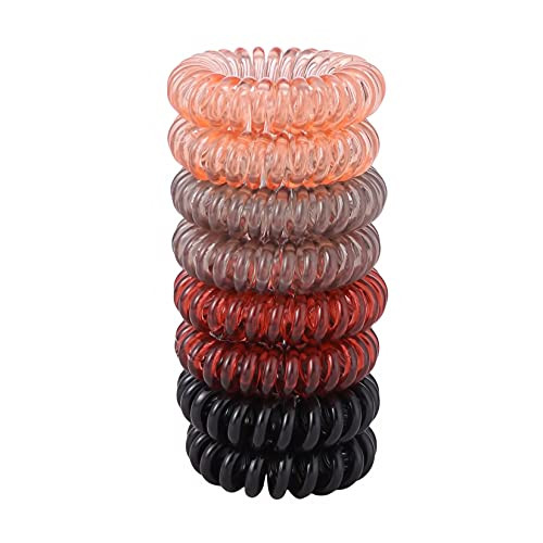 NEISHUI 8PCS Spiral Hair Ties Coil Hair Ties Phone Cord Hair Ties Hair Ties Ropes Scrunchie for Women or Girls Hair Accessories