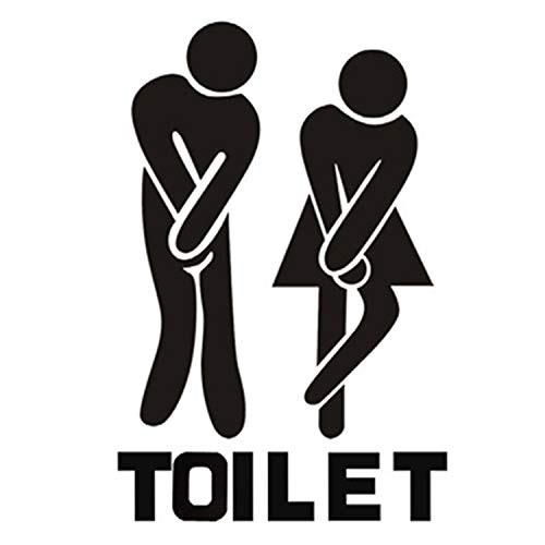 Jiuhong Funny Pictures Toilet Door Wall Home Decoration Removable Art DIY Door Accessories Vinyl Sticker Mural Toilet Bathroom WC Sign for Bathroom Living Room -L 11.81"7.87"-