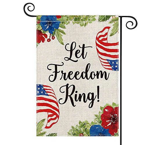 AVOIN Let Freedom Ring Watercolor USA Flag Corn Poppy Garden Flag Vertical Double Sided Patriotic 4th of July Independence Memorial Day Yard Outdoor Decoration 12.5 x 18 Inch AVOIN Let Freedom Ring Watercolor USA Flag Corn Poppy Garden Flag Vertical Double Sided Patriotic 4th of July Independence Memorial Day Yard Outdoor Decoration 12.5 x 18 Inch