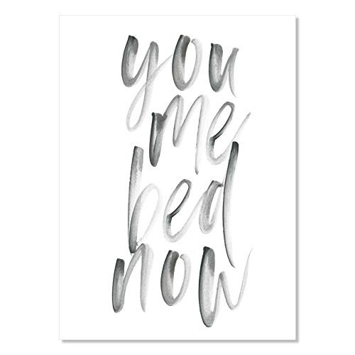 You Me Bed Now Watercolor Print Unframed