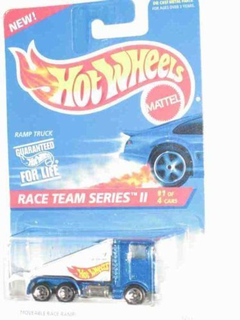 Hot Wheels Race Team Series 2 #1 Ramp Truck Malaysia Clear Windows 5-Spoke Wheels #392 Collectible Collector Car Mattel 1-64 Scale