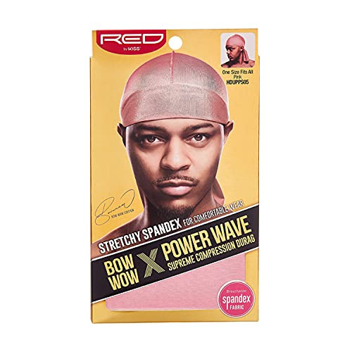 RED by KISS Bow Wow Power Wave Supreme Compression Durag Stretchy Spandex HDUPPS05 -Pink-