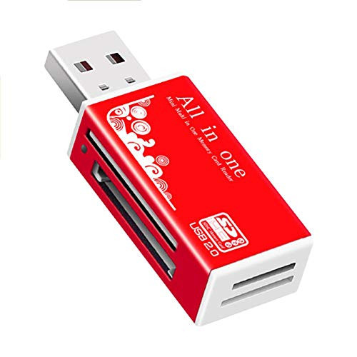 MOHALIKO SD Card Reader USB 3.0 SD Card Reader Multifunctional USB 2.0 Micro-SD-TF-CT-MS-SDHC-MMC Memory Card Reader Adapter for Various Memory Red