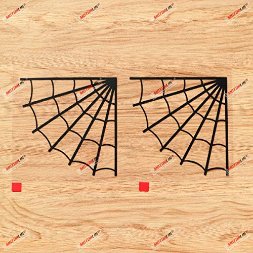 Corner Spider Web Cobweb Decal Sticker Vinyl - 2 Pack Black 4 Inches - No Background for Car Boat Laptop