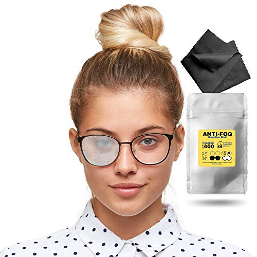 Anti Fog Wipes for Glasses Eyeglass Lens Cleaner Wipes Anti Fog Cleaning Cloth Prevents Fogging and Ideal for Camera Screens Helmets Goggles Reusable 400 Times Lasts for 24h -1- Anti Fog Wipes for Glasses Eyeglass Lens Cleaner Wipes Anti Fog Cleaning Cloth Prevents Fogging and Ideal for Camera Screens Helmets Goggles Reusable 400 Times Lasts for 24h -1-