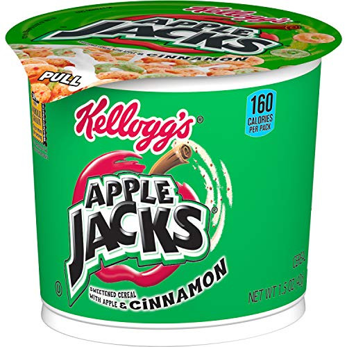 Kelloggs Apple Jacks Breakfast Cereal in a Cup Original Single Serve 1.5 oz Cup