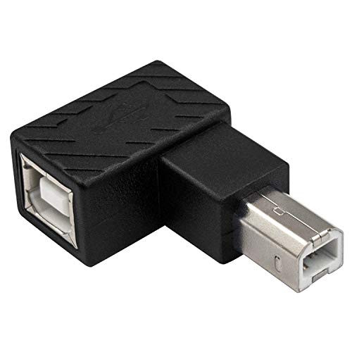 Duttek USB B 2.0 Adapter USB 2.0 Type-B Printer Cable Adapter Left Angle USB B 2.0 Male to Female Adapter for Printer Short Extension Cable for Printer Scanner Mobile HDD and More