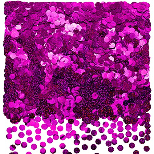 Sparkle Pink Foil Metallic Round Table Confetti Circle Dots Mylar Table Scatter Confetti Wedding Bachelorette Valentines Mothers Day Baby Shower Birthday Gender Reveal Party Confetti Decorations 60g