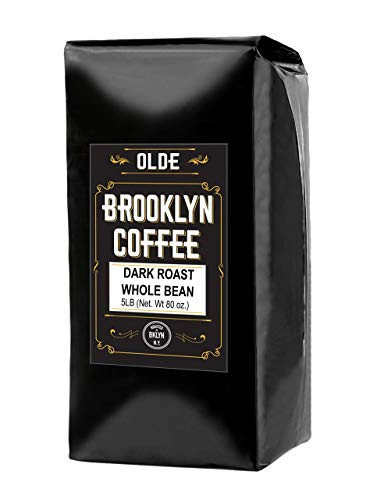 DARK ROAST Whole Bean Coffee 5 LB. By Olde Brooklyn Coffee