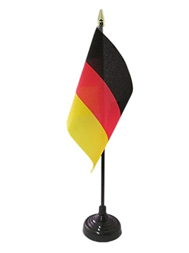 AZ FLAG Germany Table Flag 4'' x 6'' - German Desk Flag 15 x 10 cm - Golden Spear top