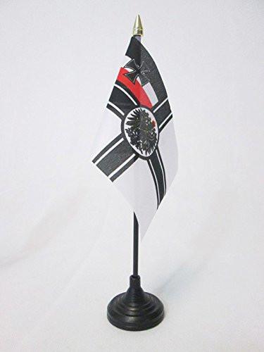 AZ FLAG Germany WWI Table Flag 4'' x 6'' - Imperial German Desk Flag 15 x 10 cm - Golden Spear top