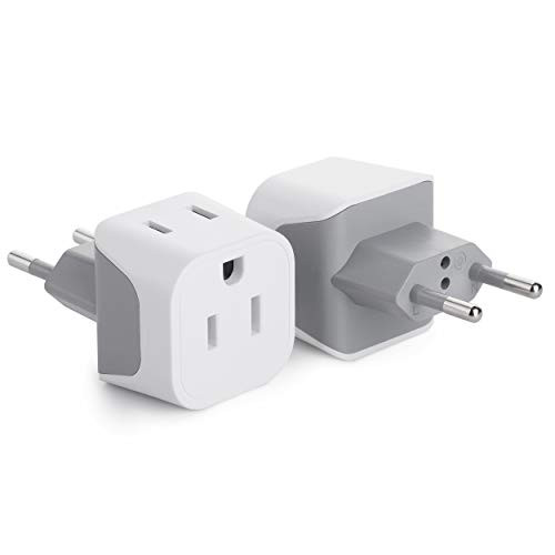 Bates- European Plug Adapter 2 pc Travel Adapter US to Europe Plug Adapter EU Adapter Electrical Adapters Converter Plug European Outlet Adapter Travel Plug Adapter Converter Plug for Europe