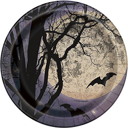 Spooky Night Halloween Paper Cake Plates 8ct