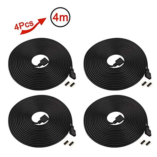 ACTOO 4 Pin RGB Extension Strip Light Connector Cable for SMD 5050 3528 RGB LED (4m RGB Extension4)