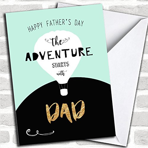 Hot Air Balloon Adventure Dad Personalized Father's Day Greetings Card