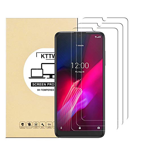 -3 Pack- T-Mobile Revvl 4 Screen Protector Glass KTTWO Anti-Scratch Anti-Fingerprint 9H Hardness Tempered Glass Screen Protector for T-Mobile Revvl 4