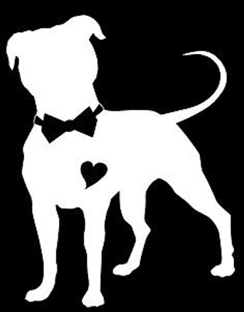 DAI-VDC - -WHITE- Pitbull Heart Vinyl Car-Laptop-Window-Wall Decal